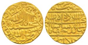 Shah Jahan, Gold Mohur, 10.86g, Akbarabad Mint, AH 1041/4, Kalima within quatrefoil on obv