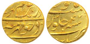 Aurangzeb, Gold Mohur, 10.93g, Burhanpur Mint, AH 1115/47 (KM 315.16). Extremely Fine, Sca
