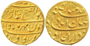 Jahandar Shah (AH 1124, 1712-1713 AD), Gold Mohur, 10.89g, Dar-ul-Khilafat Shahjahanabad M