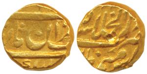 Muhammad Shah (AH 1131-1161, 1719-1748 AD), Gold ½ Mohur, 5.48g, Dar-ul-Khilafat Shahjahan