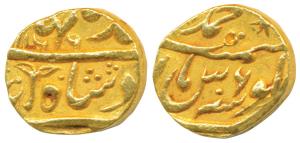 Ahmed Shah Bahadur (AH 1161-1167, 1748-1754 AD), Gold Mohur, 10.65g, Muhammadabad Banaras 
