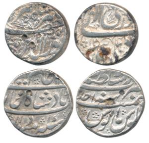 Jahangir, Silver Rupee, Delhi Mint; Alamgir II, Silver Rupee, Dar-us- Sultanate Lahore Min
