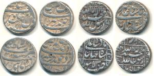 Shah Jahan, Silver Rupee (2), Lahore and Multan Mints; Aurangzeb, Silver Rupee (2), Lahore