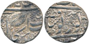 Amritsar Mint, Silver Rupee, VS 1885/ 1904, Umbrella or Chhatar with Gurumukhi word Sat, p
