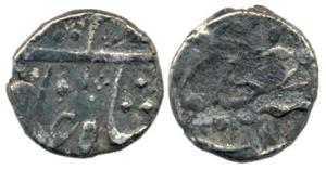 Nizams of Hyderabad, period of anarchy (1748-1761 AD), Silver ¼ Rupee, 2.74g, Khujista Bun