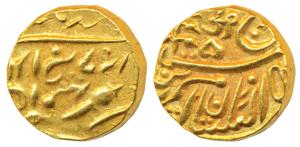 Umaid Singh (VS 1975-2004, 1918-1947 AD), Gold Mohur, 11g, with the name of George V, ’Om’