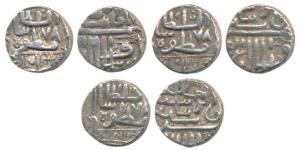 Silver Kori (3), AH 978 (frozen date) with the name of Muzaffar Shah III of Gujarat Sultan