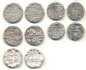 Silver Rupee (5), Jaipur, Madho Singh II, Sawai Jaipur and Sawai Madhopur Mints; Jodhpur, 
