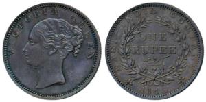Victoria Queen, Silver Rupee, 1840, Continuous Legend, Madras Mint, English Head, S incuse