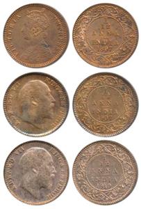 Victoria Empress & Edward VII, Copper 1/12 Anna (3), 1897, Calcutta Mint, obverse B, (Prid
