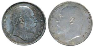 Edward VII, Silver Rupee, Error, Brockage, nice deep and complete lakhi impression on rev.