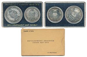 1973 Uncirculated Set, Grow More Food, set of 2, Rupees 10 and 20. In near immaculate cond