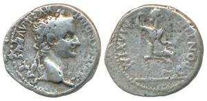 Roman Empire, Tiberius, Silver Denarius, 2.94g, bust of the emperor to right on obv., Godd