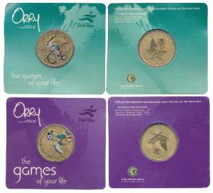 State of Qatar, Doha 15th Asian Games, Aluminum Bronze 1 Riyal (2), each 20g, 2006, coat o