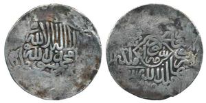 Timurid Kingdom, Hussain Baiqara (1470-1506 AD), Silver Shahrukhi, 4.66g, Herat Mint. Very