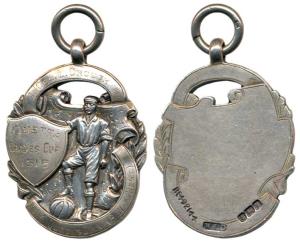 Military interest, Silver Medal for Football, 20.43g, Quetta Trades Cup 1918 within shield