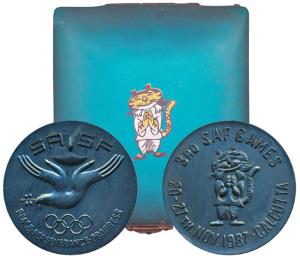 3rd South Asian Games, Calcutta, Heavy Bronze 139g, mascot of the Games with date 20th - 2