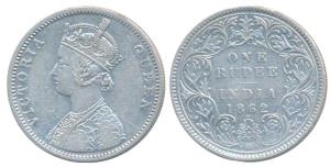 Victoria Queen, Silver Rupee, 1862, Bombay Mint, A / I /1/2, (Prid 102). Very Fine, Rare.