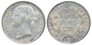 Victoria Queen, Silver Rupee, 1840, Divided Legend, Madras Mint, WWS raised, 28 Berries, (