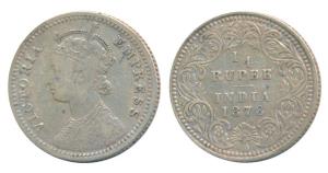Victoria Empress, Silver ¼ Rupee, 1878, Calcutta Mint, C / II / No mint mark, (Prid 383). 