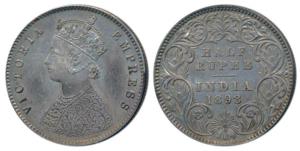 Victoria Empress, Silver ½ Rupee, 1898, Calcutta Mint, A / I / C incuse, (Prid 280). About