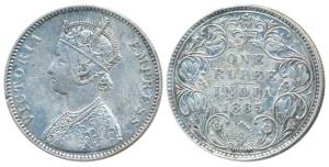 Victoria Empress, Silver Rupee, 1885, Bombay Mint, A3 / IV / B incuse, Unlisted in Pridmor