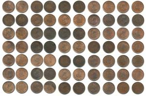 George V & George VI, Bronze, 1/12 Anna (35), 1912, Calcutta Mint, (Prid 827); 1913, Calcu