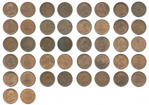 George V, Bronze ¼ Anna (21), 1917, Calcutta Mint, (Prid 662); 1918, Calcutta Mint, (Prid 