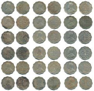 George V, Cupro-Nickel, 1 Anna (18), 1912, Bombay Mint, (Prid 942); 1916, Bombay Mint, (Pr
