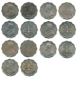 George V, Cupro-Nickel, 1 Anna (7), 1913, Bombay Mint, (Prid 943); 1914, Bombay Mint, (Pri