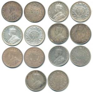 George V, Silver ½ Rupee, 1916, Calcutta and Bombay Mint, (Prid 323 & 340); 1917, 1918, 19
