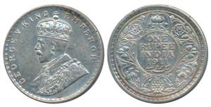 George V, Silver Rupee, 1911, Calcutta Mint, (Prid 207). About Uncirculated, Scarce.