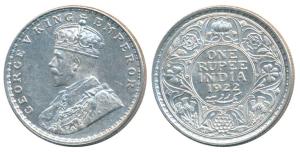 George V, Silver Rupee, 1922, Bombay Mint, (Prid 228). About Uncirculated, Scarce.