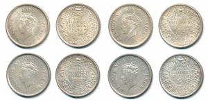 George VI, Silver ½ Rupee, 1938, Bombay Mint, A / I / dot; 1939, Calcutta Mint, 1st head, 