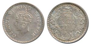 George VI, Silver Rupee, 1938, Bombay Mint, A / I / with Dot, (Prid 234). Uncirculated, Sc