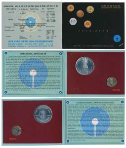 2006 Uncirculated Set, 200 Years of State Bank of India, set of 2, Rupees 5 and 100. Restr
