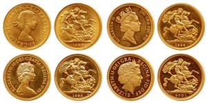 Great Britain, Elizabeth II, Gold Sovereign (4), 8g, The royal portrait collection, four d