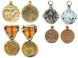 Hallmarked Silver Masonic Jewel Military Medal; Bronze Bombay Presidency War & Relief Fund