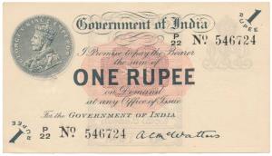 George V, Rupee 1, 1st issue, 1917, signed A. C. McWatters, in order of serial number with