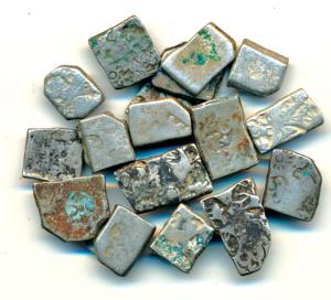 Punch Marked Coinage, Maurya/Sunga Dynasty (c. 2nd century BC), Silver Karshapana, coins o