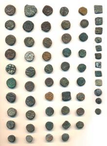 An assorted lot of Copper Falus, Dam and Paisa (61), Ancient - Satavahana, Kshatrapas, Cho