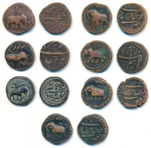 Tipu Sultan (AH 1197-1227, 1787-1799 AD), Copper Paisa (7), Faiz Hisar Mint, AM 1217; Naga