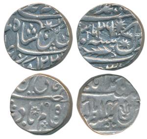 Muhammadabad Banaras, Silver Rupee (2), in the name of Shah Alam II, AH 122X/26, fish and 