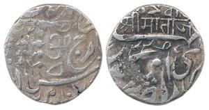 Umaid Singh (1918-1947 AD), Silver Rupee, 10.66g, in the name of George V, OM in Nagari (L