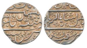 Mysore Mint, Silver Rupee, 11.44g, in the name of Shah Alam II, crescent on rev., RY 4, co