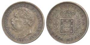 Luis I (Ludwig), Silver ½ Rupia, 1881. About Extremely Fine.