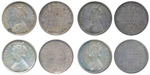 Victoria Queen, Silver Rupee (4), 1862. Very Fine to Extremely Fine. (4)