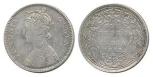 Victoria Queen, Silver Rupee, 1862, Bombay Mint, A / II / 0 / 10. Very Fine.