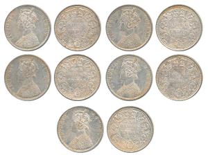 Victoria Queen, Silver Rupee, 1875, Bombay Mint, A2 / II / dot, (Prid 146). Very Fine+ to 