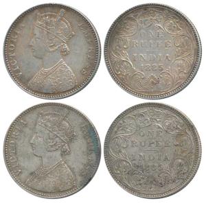 Victoria Empress, Silver Rupee, 1885, Bombay Mint, A3 / II / B raised (Prid 168). Very Fin